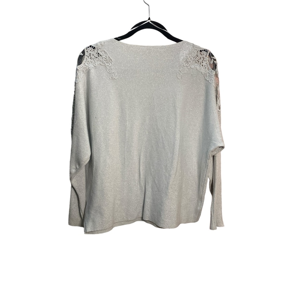 Elegant Cream Sweater with Lace Detail